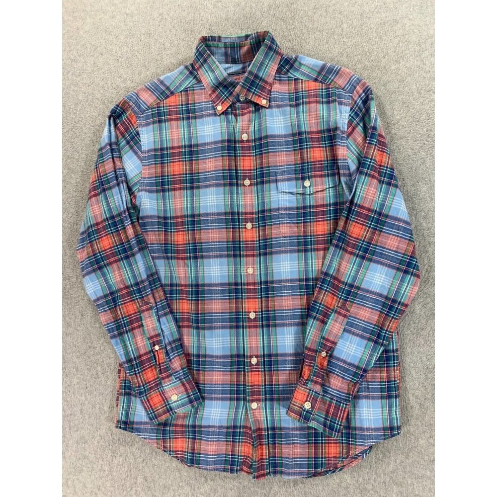 Vineyard Vines Cotton Plaid CROSBY Button Down Shirt‎ (Men's Medium) Blue
